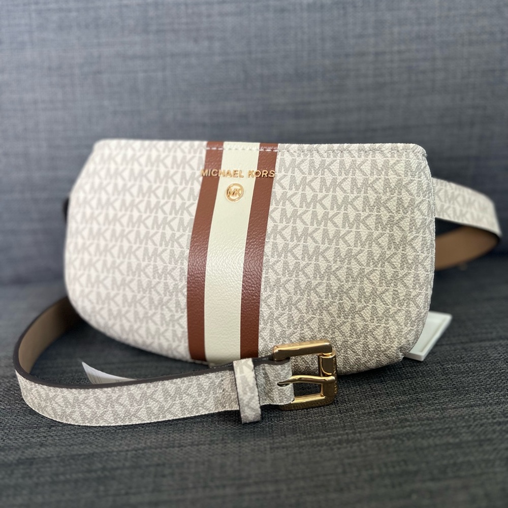 NWT MICHAEL KORS MK SIGNATURE FANNY PACK BAG ON BELT
